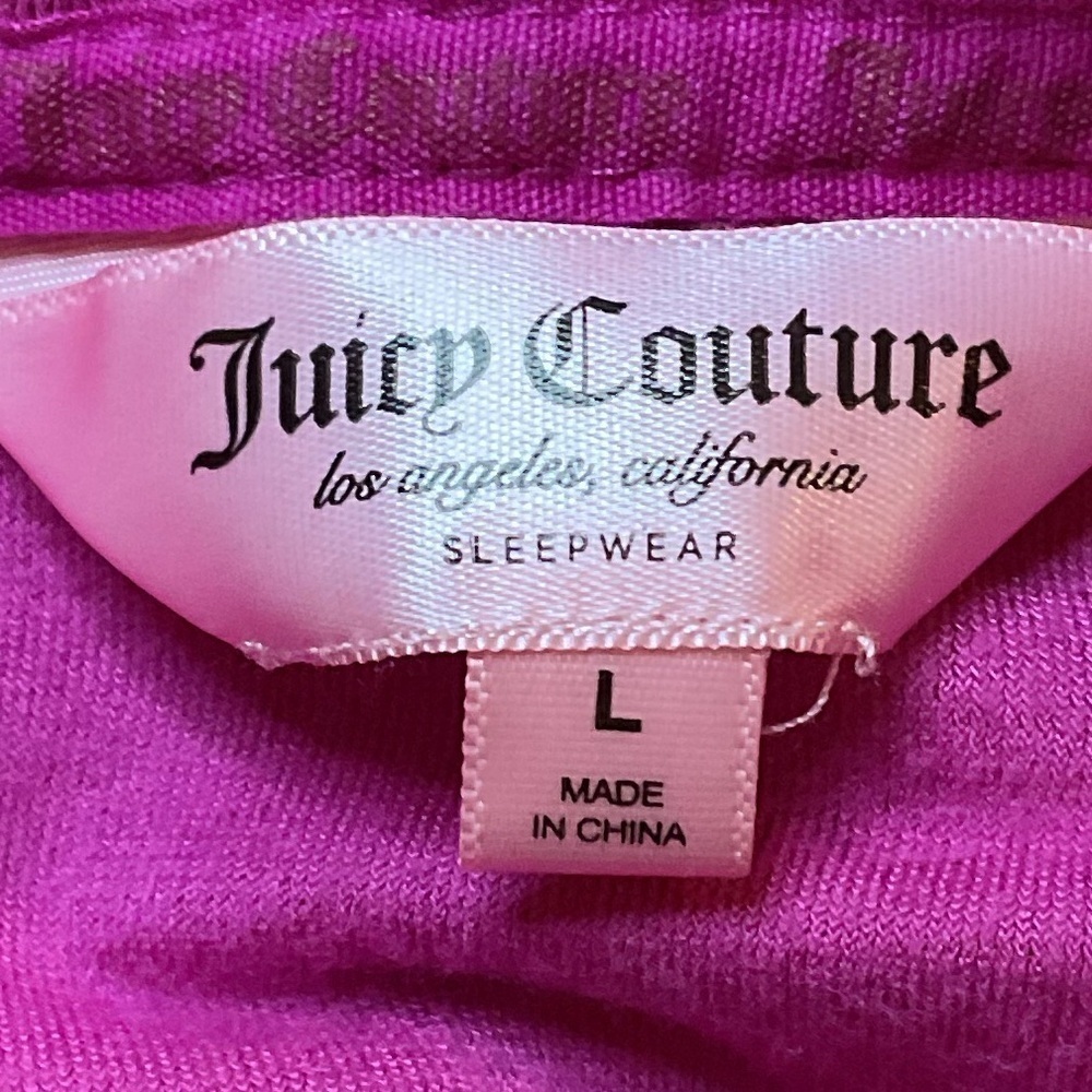 Y2K Juicy Couture Cropped Rhinestone Magenta Hoodie Pink Velour meangirls - Picture 6 of 7